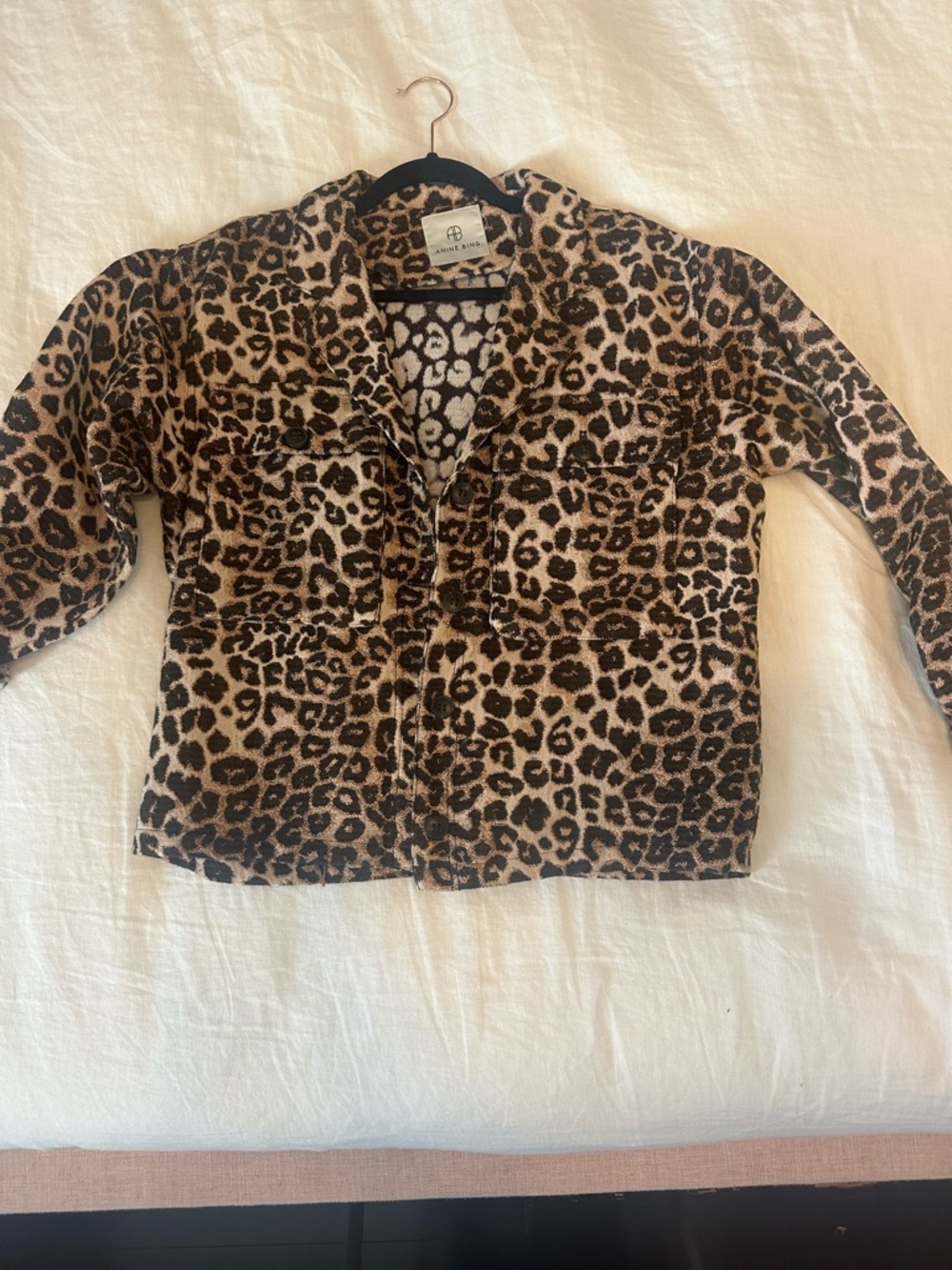 Anine Bing Leopard Print Jacket - Brown & Black